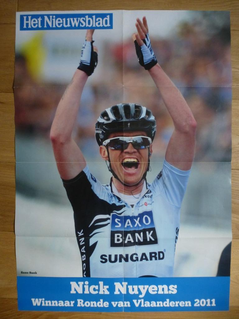 POSTER NICK NUYENS  winnaar ronde van Vlaanderen 2011, Ophalen of Verzenden, Nieuw, Lopen en Fietsen