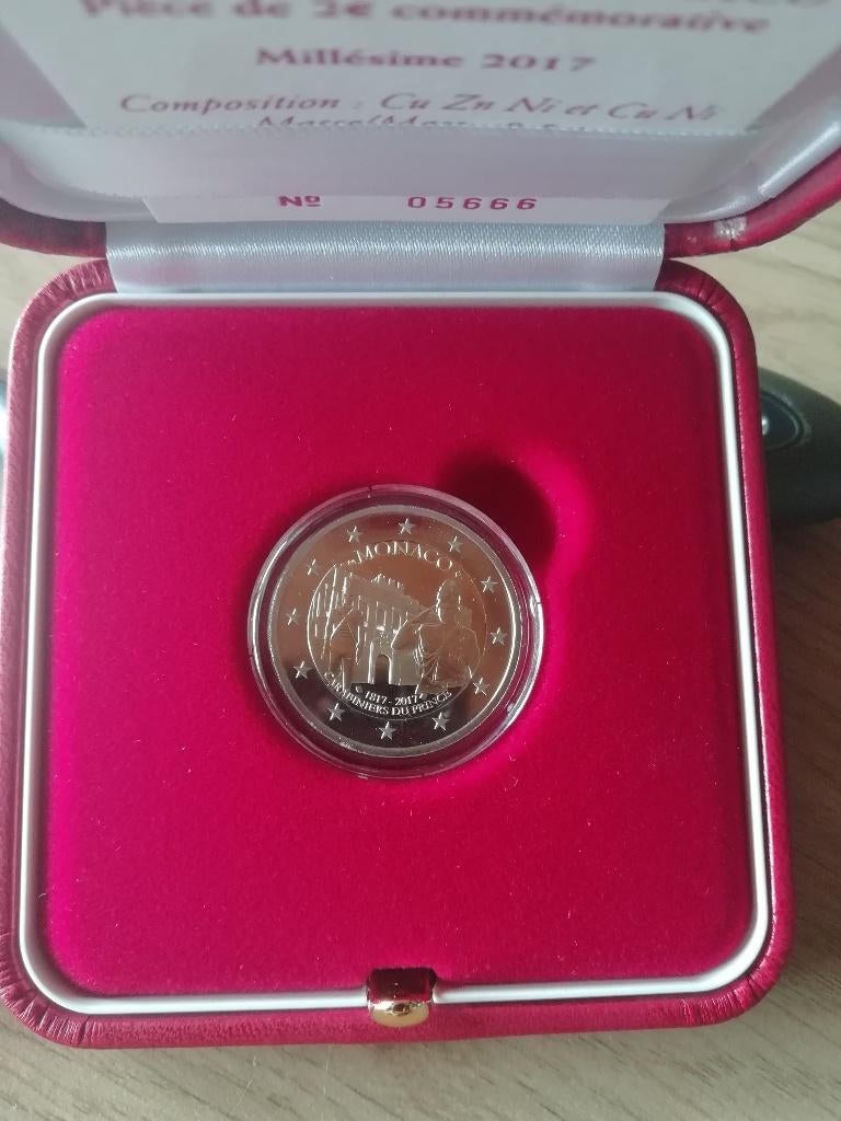 2 € commémo 2017 Monaco coffret BE, Enlèvement, Monaco, 2 euros, Monnaie en vrac