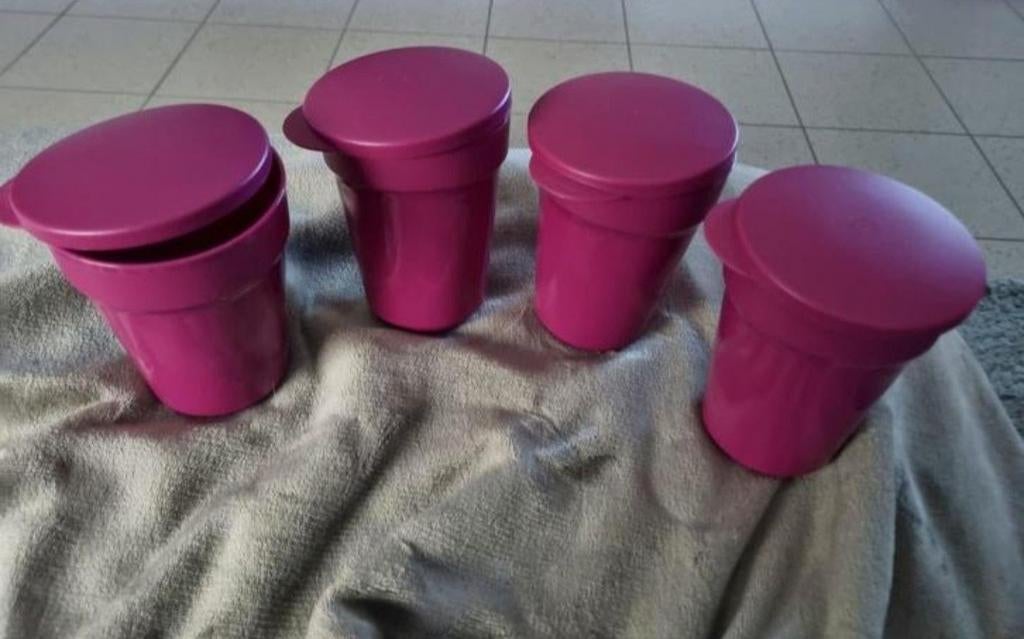 Tupperware set 4 aloha bekers, Ophalen of Verzenden
