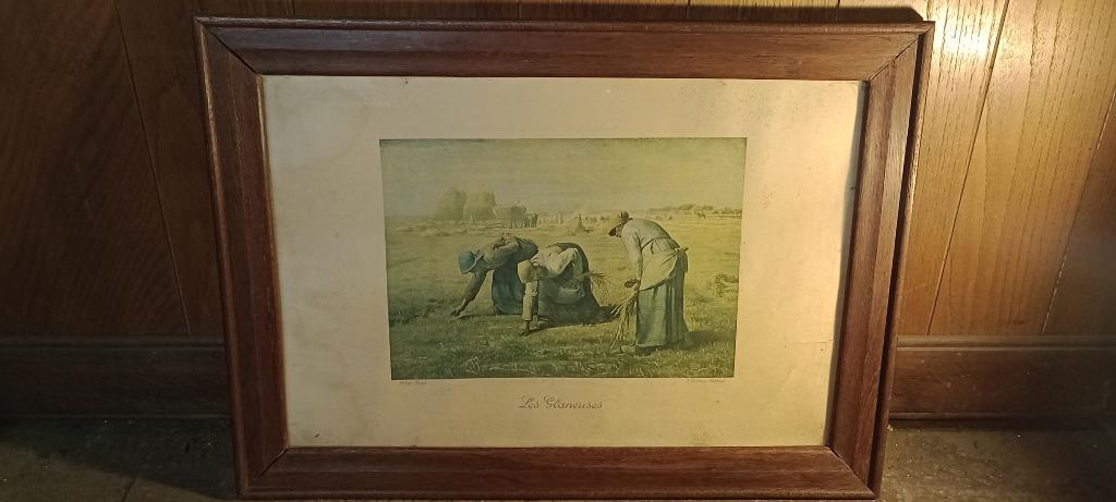 Overgenomen Jean François Millet,The Gleaners,64x47,n300, Antiek en Kunst, Ophalen of Verzenden, Ingelijst