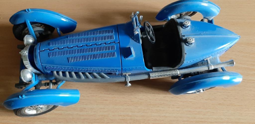 Blauwe Bugatti, type 59 (1934) schaal 1/18, Ophalen of Verzenden, Zo goed als nieuw, Auto