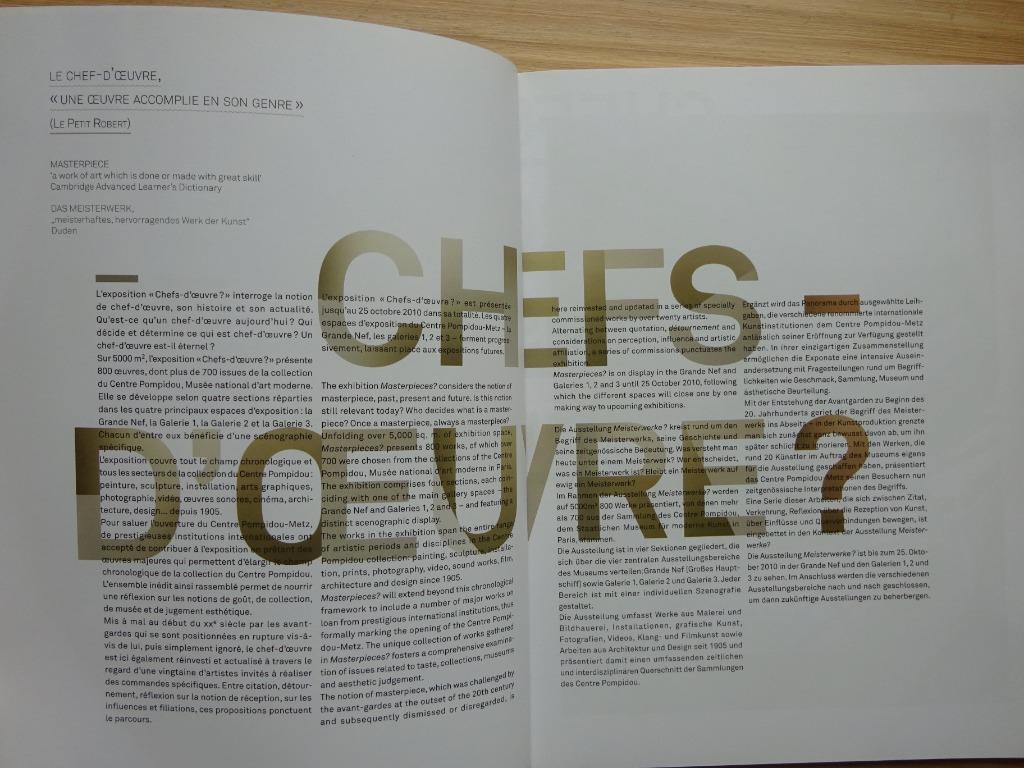 Centre Pompidou-Metz, Chefs d'oeuvre ?, 2010, Ophalen of Verzenden, Zo goed als nieuw, Schilder- en Tekenkunst