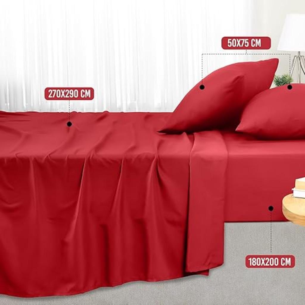 Utopia Bedding | 180 x 200 | Beddengoed | rood | Nieuw, -, Verzenden, Utopia bedding, Rood