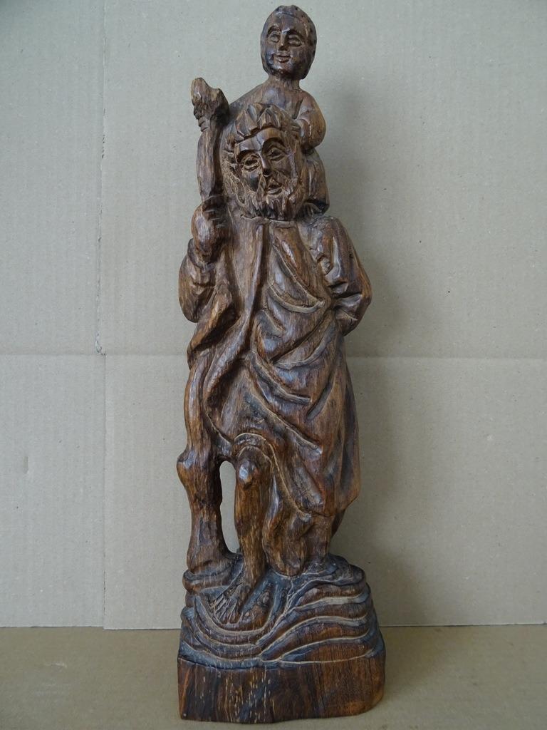 Beeld Heilige Christoffel beeld Christoffel Jezus 42cm 1960, Antiek en Kunst, Ophalen of Verzenden