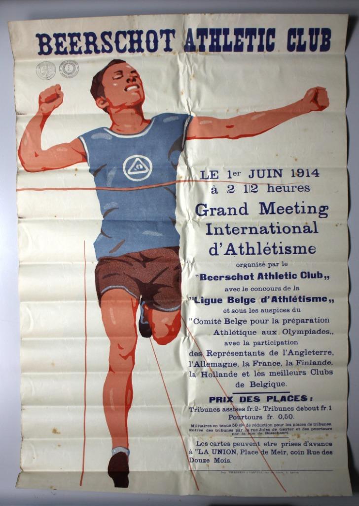 Beerschot athletic club 1914 affiche, Collections, Posters & Affiches, Utilisé, Enlèvement ou Envoi