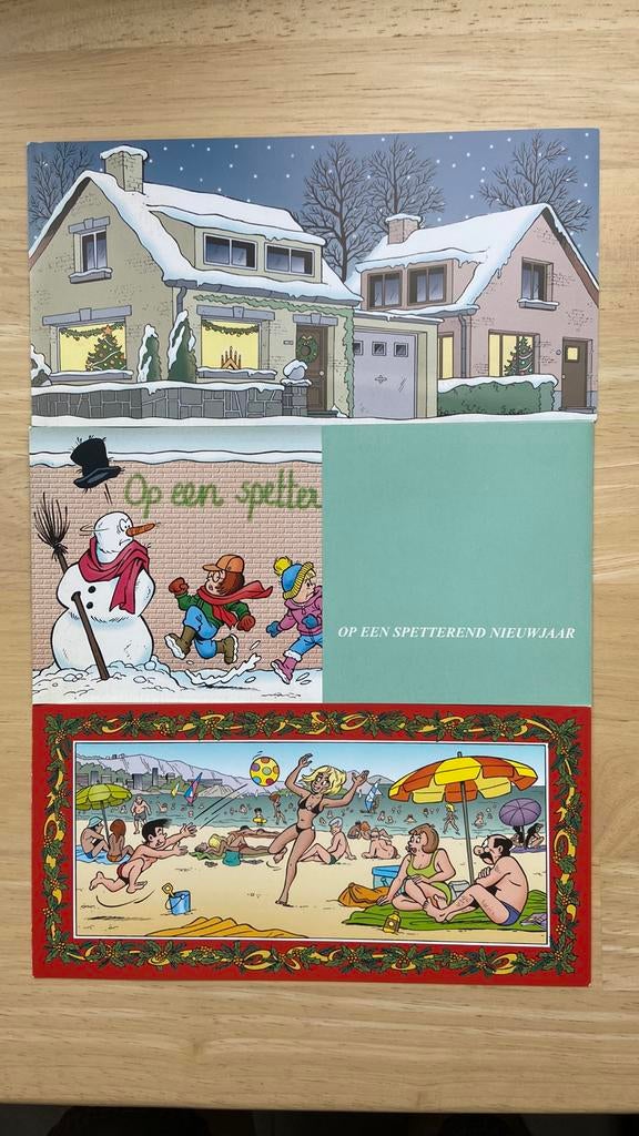 Kiekeboe 3 nieuwjaarskaarten wenskaart set, Ophalen of Verzenden, Zo goed als nieuw