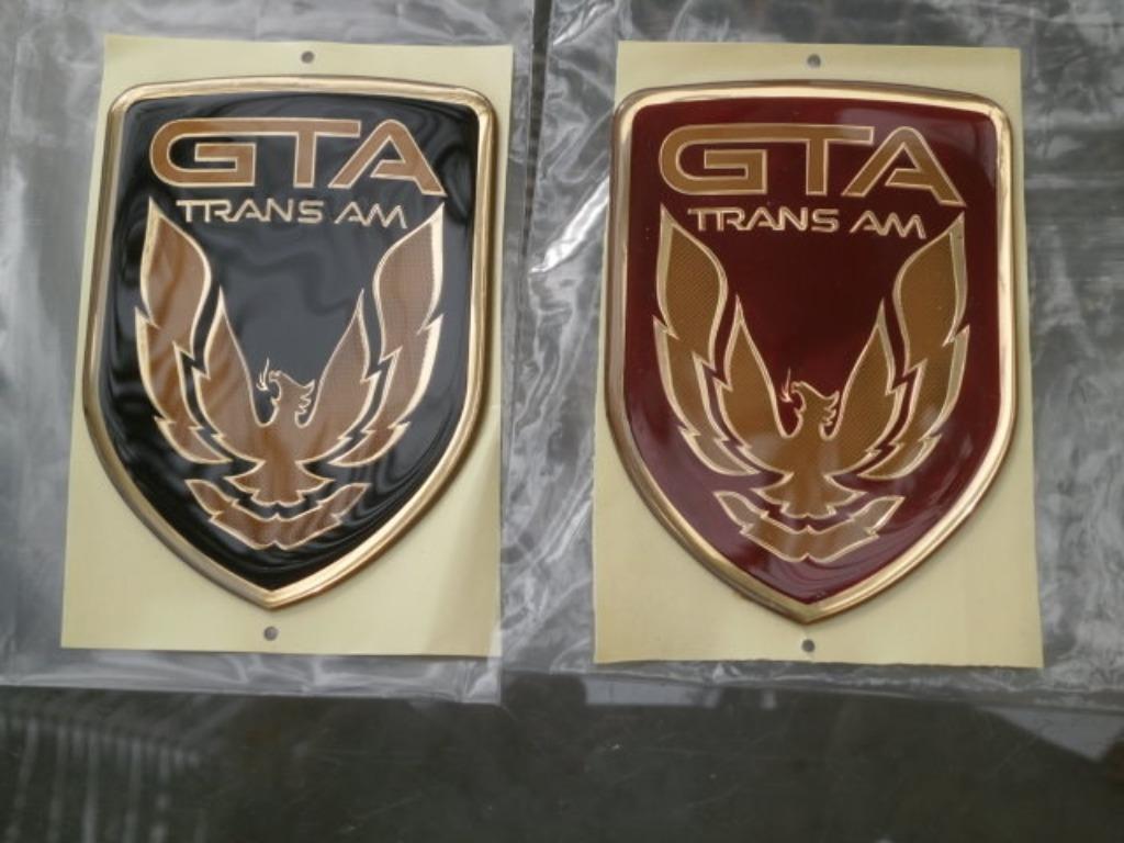 emblème rare Pontiac Trans am GTA en : noir - doré rouge, Enlèvement, Pontiac