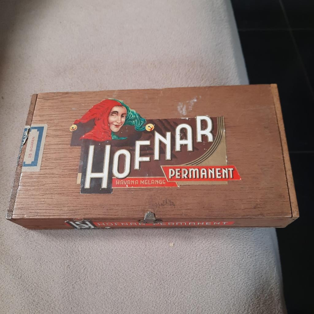 Hofnar ( lege houten sigarenkist ) ., Verzamelen, Ophalen of Verzenden, Gebruikt