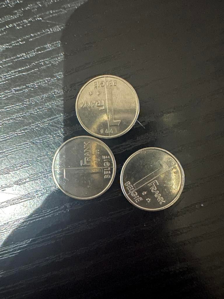 1 Belgische Frank muntjes, Postzegels en Munten, Ophalen, Metaal, Setje