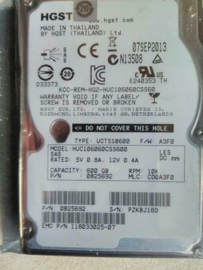 HDD Hitachi Ultrastar C10K600, 600Gb 2,5'' 10K SAS, Computers en Software, Harde schijven, Gebruikt, Server, Intern, HDD, SAS