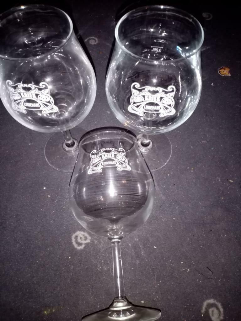 Kriek Lindemans glazen, Ophalen of Verzenden, Gebruikt, Glas of Glazen