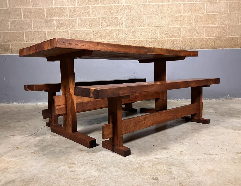 Supersale eettafel banken Minimalistisch Brutalist Wabi Sabi, Huis en Inrichting, Ophalen, Gebruikt, Minimalistisme Wabi Sabi Brutalist Vintage Seventies