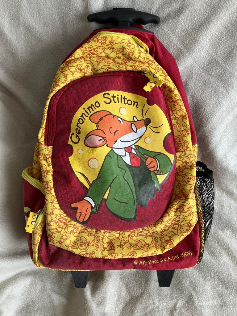 Cartable Trolley Geronimo Stilton avec roulettes, Rouge, Enlèvement ou Envoi, 30 à 40 cm, 30 à 40 cm