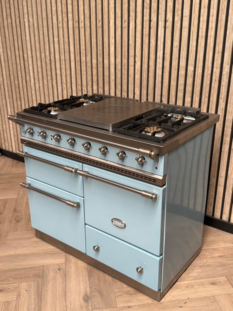 Beau four à gaz et à pizza Lacanche Baby Blue 100 cm, Enlèvement ou Envoi, Gril, Électrique, 5 zones de cuisson ou plus
