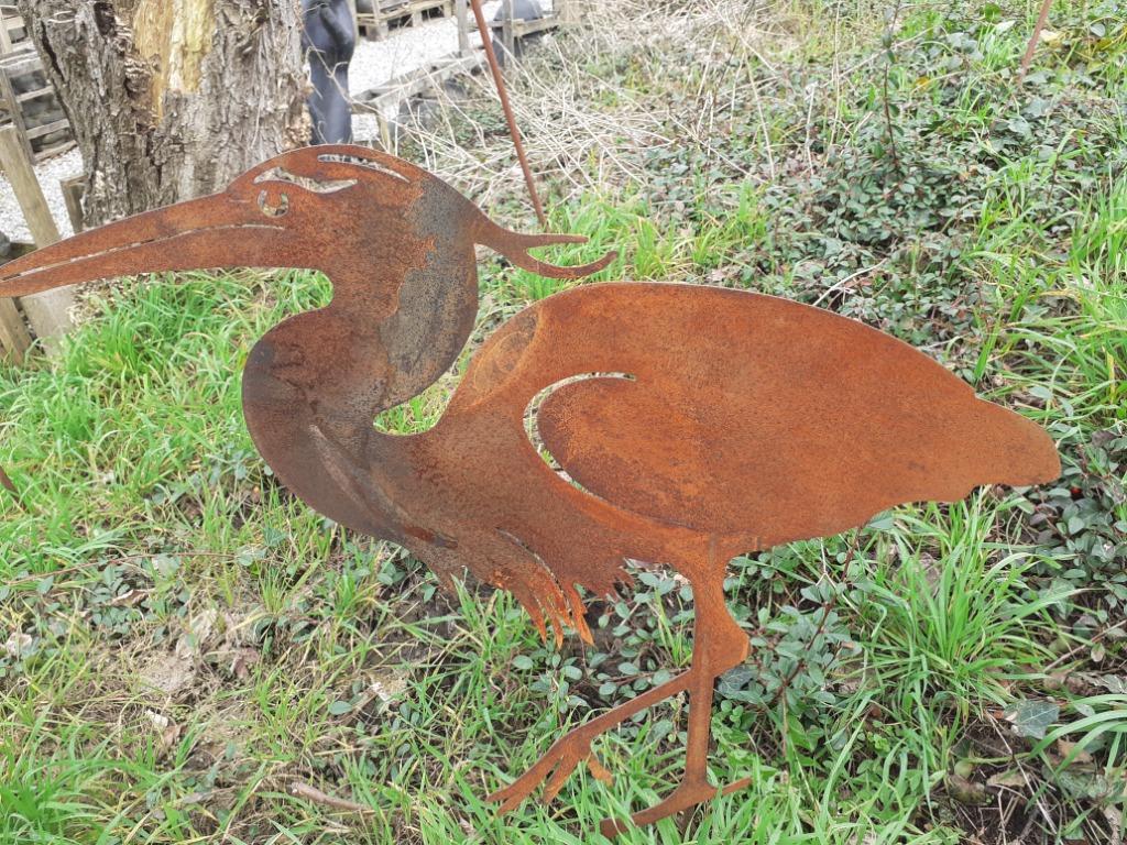 SUPERB RUSTY METAL HERON (tuinplukker), Ophalen of Verzenden