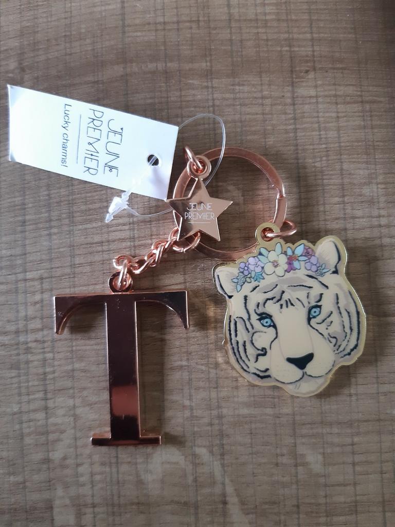 Sleutelhanger jeune premier tijger en letter T, Verzamelen, Ophalen of Verzenden, Nieuw