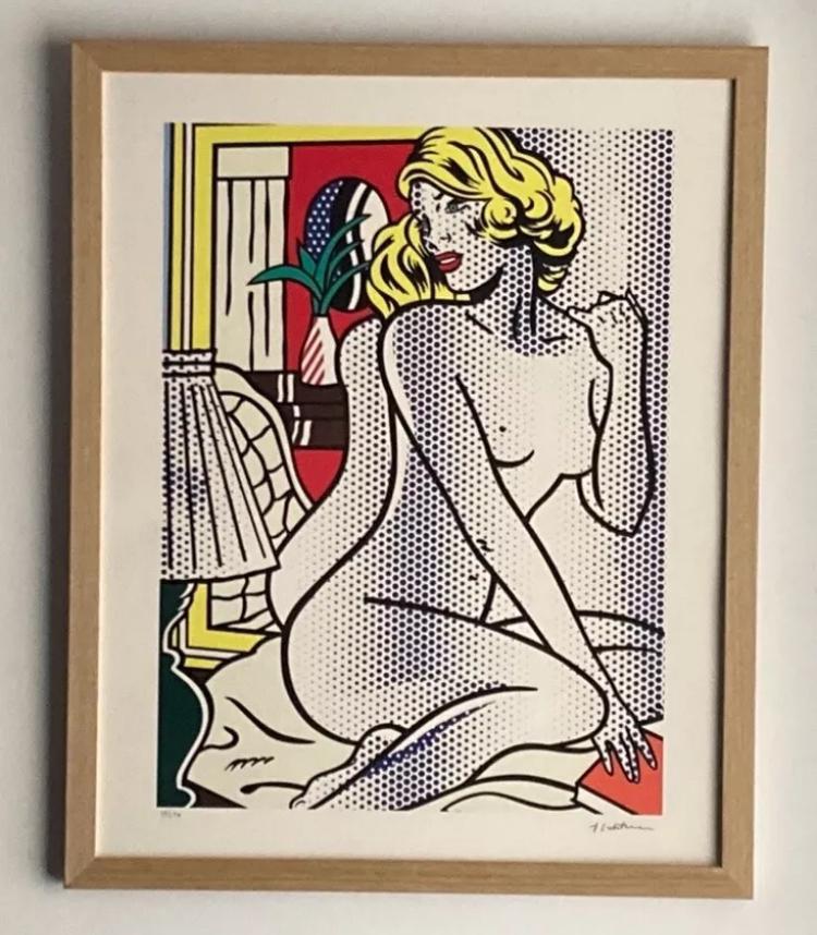 Roy Lichtenstein: lithografie 40 bij 50 cm ingelijst, Ophalen of Verzenden