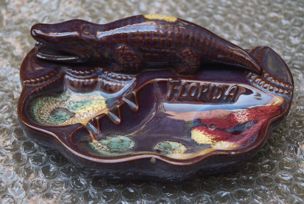 cendrier crocodile en céramique vintage, Enlèvement ou Envoi
