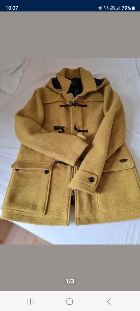 Scotch &Soda okergele duffelcoat, Ophalen, Maat 52/54 (L), Geel, Zo goed als nieuw