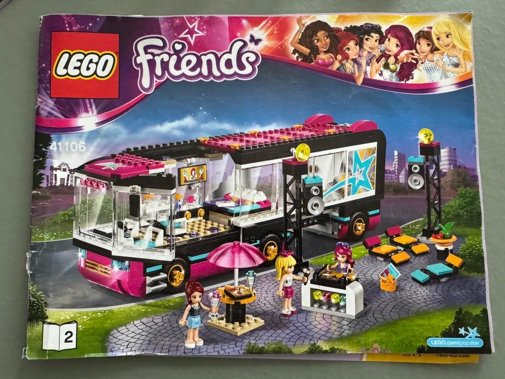 Lego Friends Popster Toerbus - 41106, Ophalen of Verzenden, Zo goed als nieuw