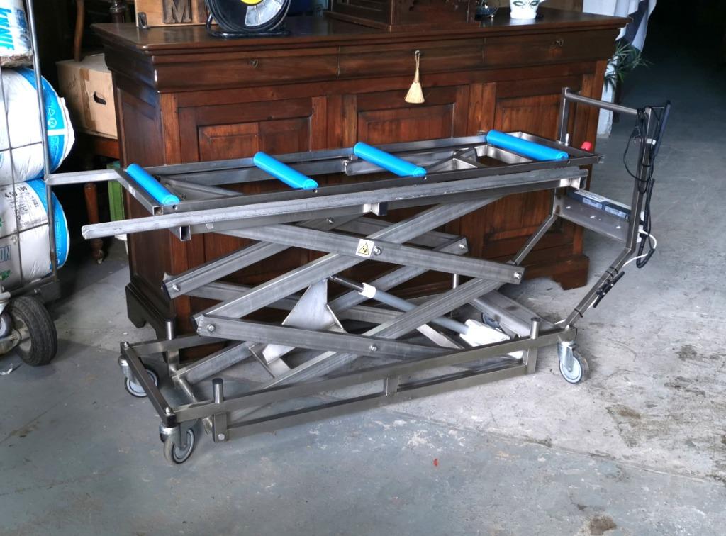 Hefwagen RVS dubbelschaars+elektrisch L193 draagverm 200kg, Ophalen, Zo goed als nieuw