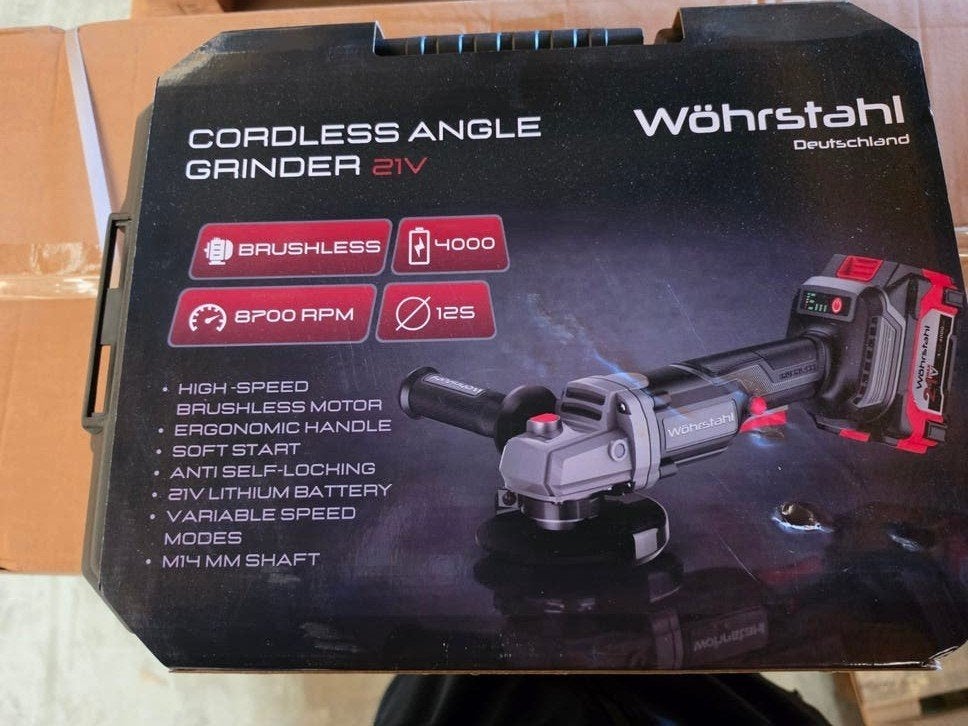 Wöhrstahl 21V Accu Haakse Slijper 125 mm – Brushless – Nieuw, Ophalen of Verzenden
