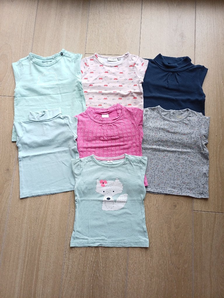 7 longsleeves maat 86, Ophalen of Verzenden, Gebruikt, Meisje, Shirtje of Longsleeve