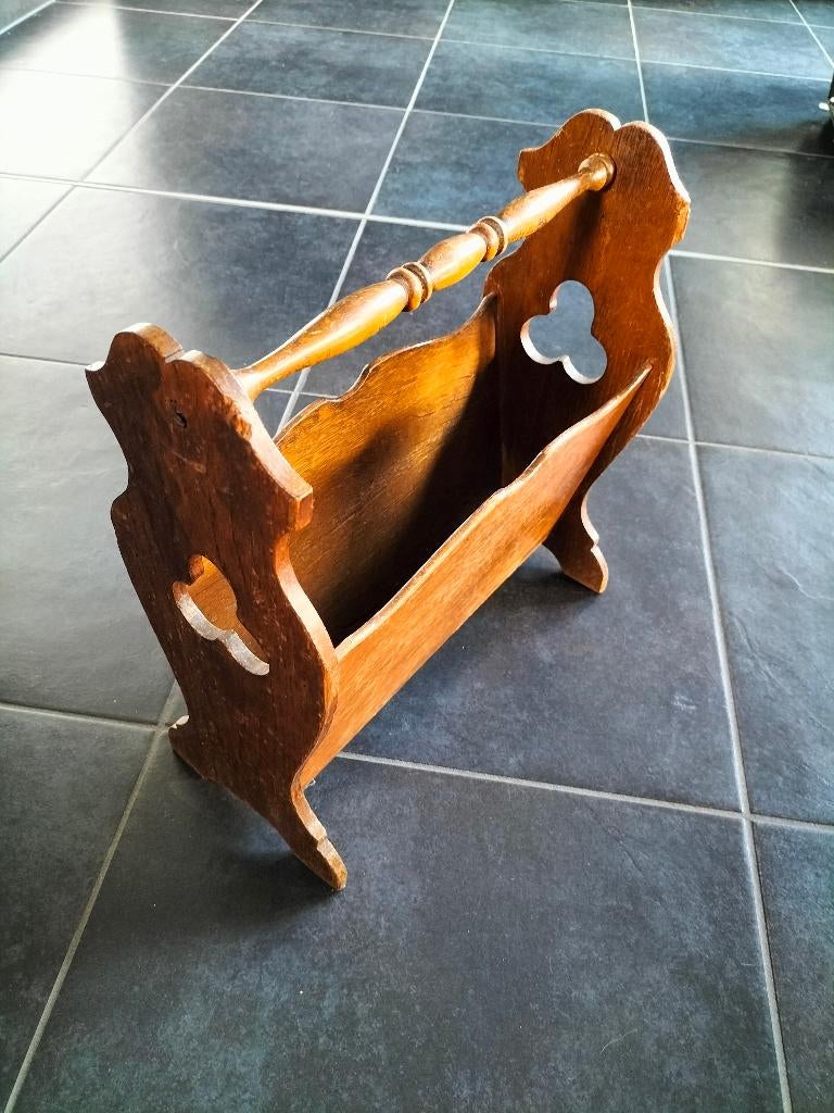 Oude houten krantenhouder, Enlèvement, Maison et Meubles
