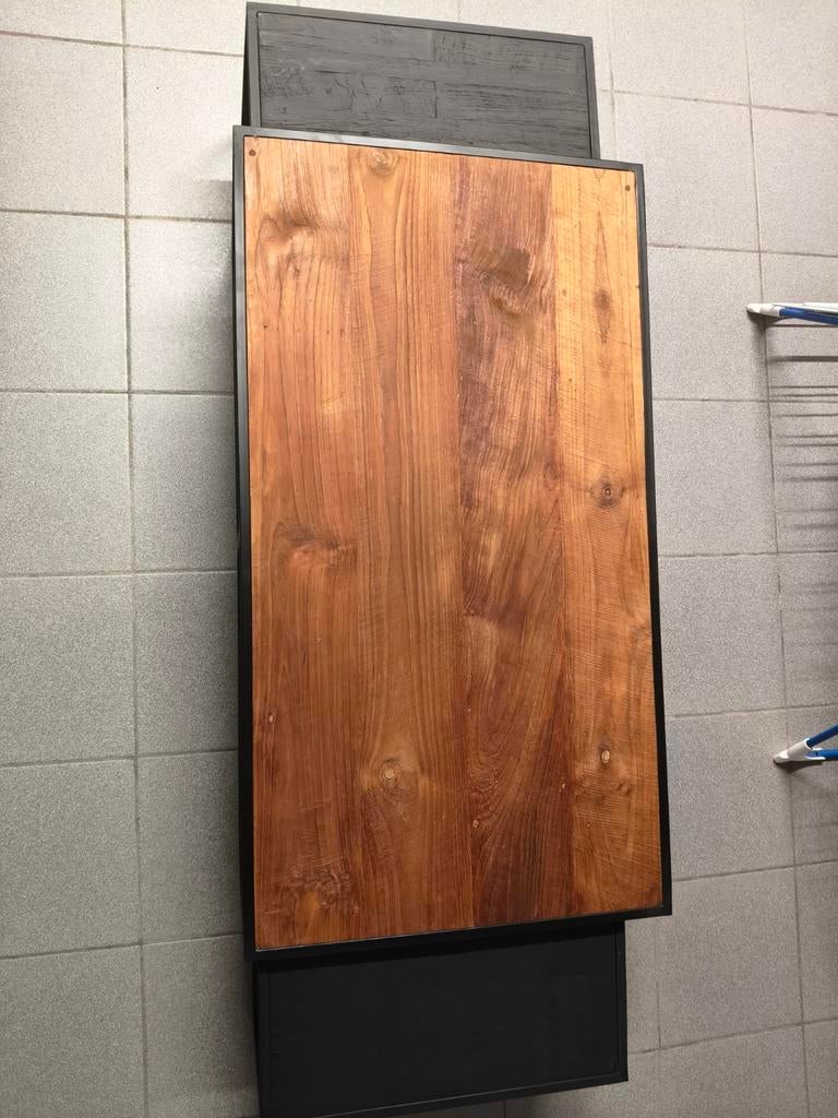 Grote salontafel + 2 bijhorende kleinere in teak, Huis en Inrichting, Tafels | Salontafels, Ophalen