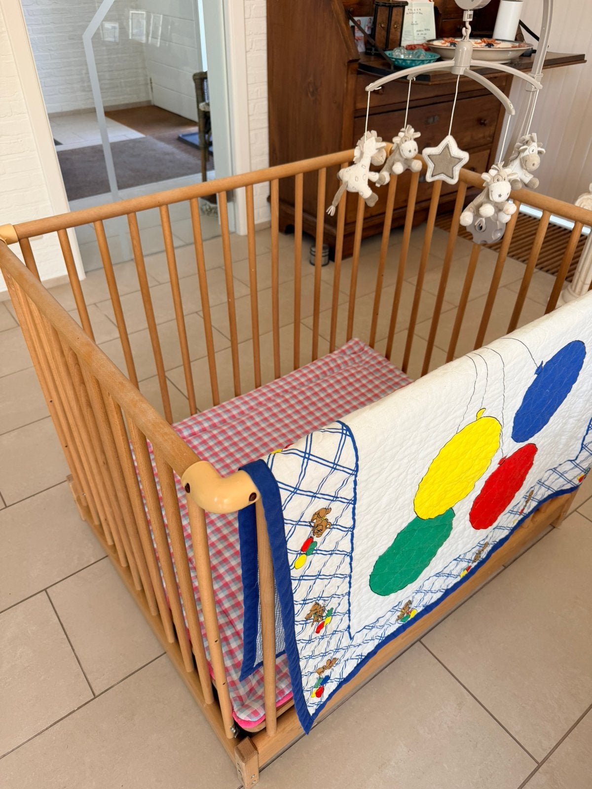 Park compleet met bodemmatras deken en mobiel, Kinderen en Baby's, Ophalen, Zo goed als nieuw, Rechthoekig, In hoogte verstelbaar