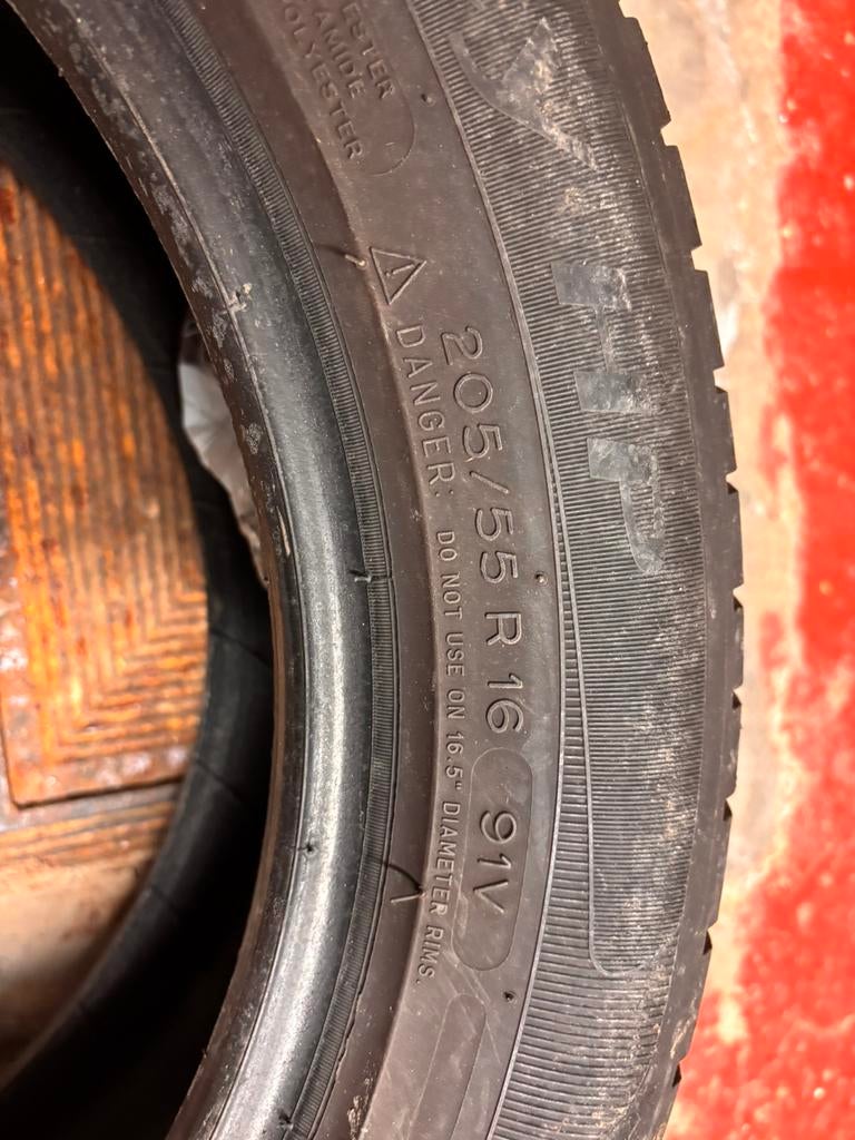 Pneus michelin 205/55R 16 91v, Ophalen, Gebruikt