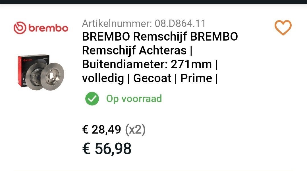 Brembo Schijven & Remblokken, Ophalen of Verzenden, Ford