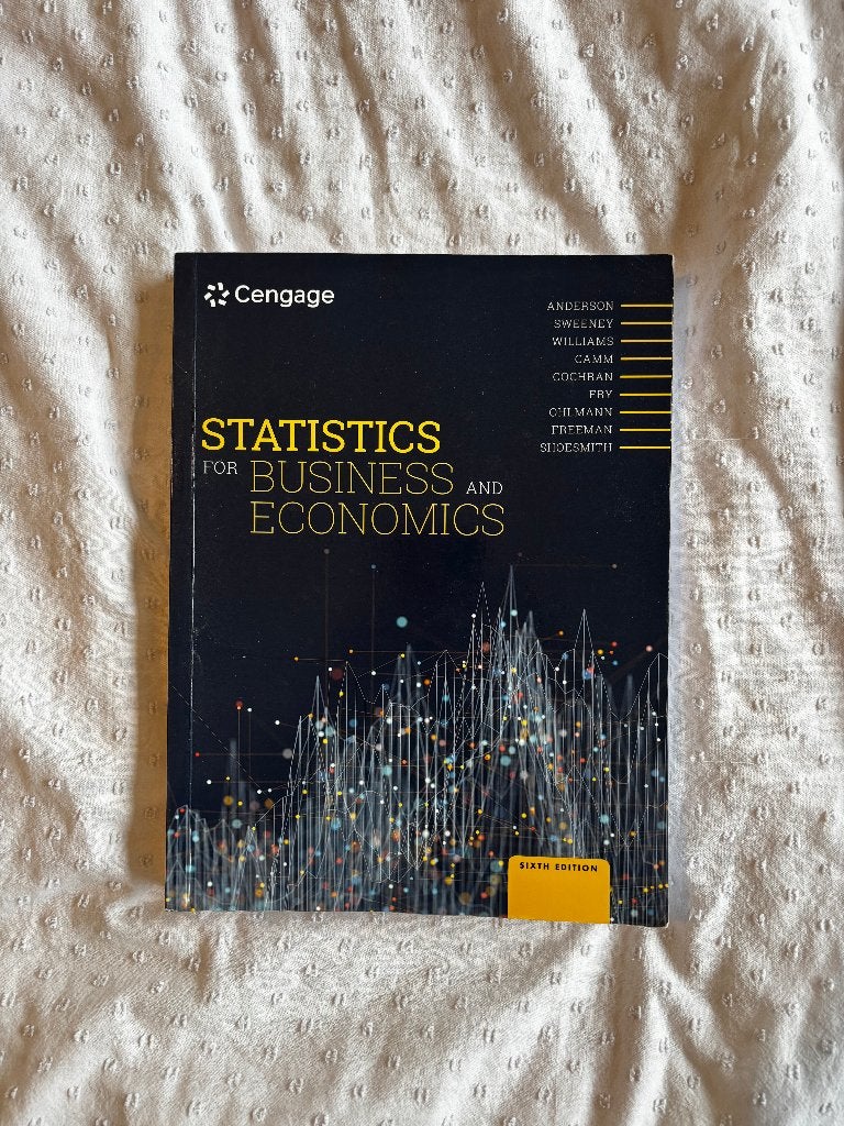 Stattistics for Business economics Statistiek TEW BEW, Ophalen of Verzenden, Zo goed als nieuw, Hoger Onderwijs