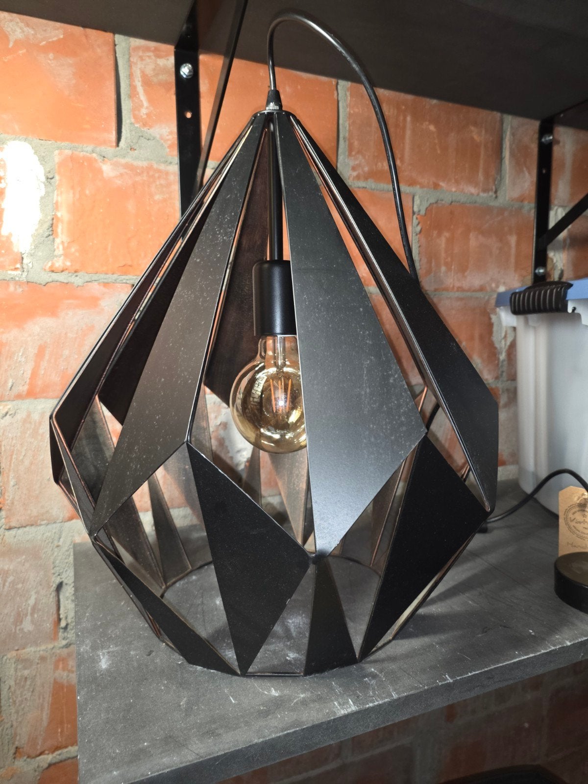 EGLO hanglamp zwart metaal geometrisch design, Ophalen, Nieuw, Metaal, E27 (groot)
