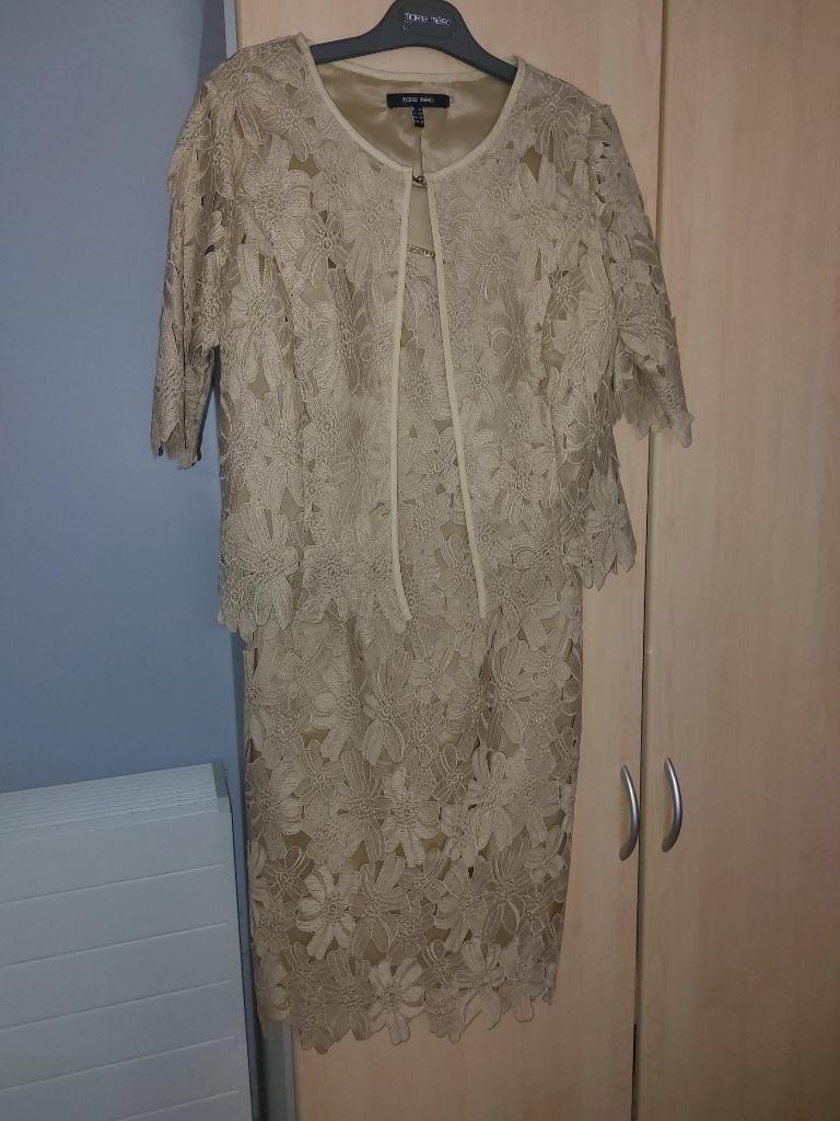 marie mero kantje kleedje + vestje maat 36 beige, Kleding | Dames, Ophalen, Beige, Marie Méro, Zo goed als nieuw