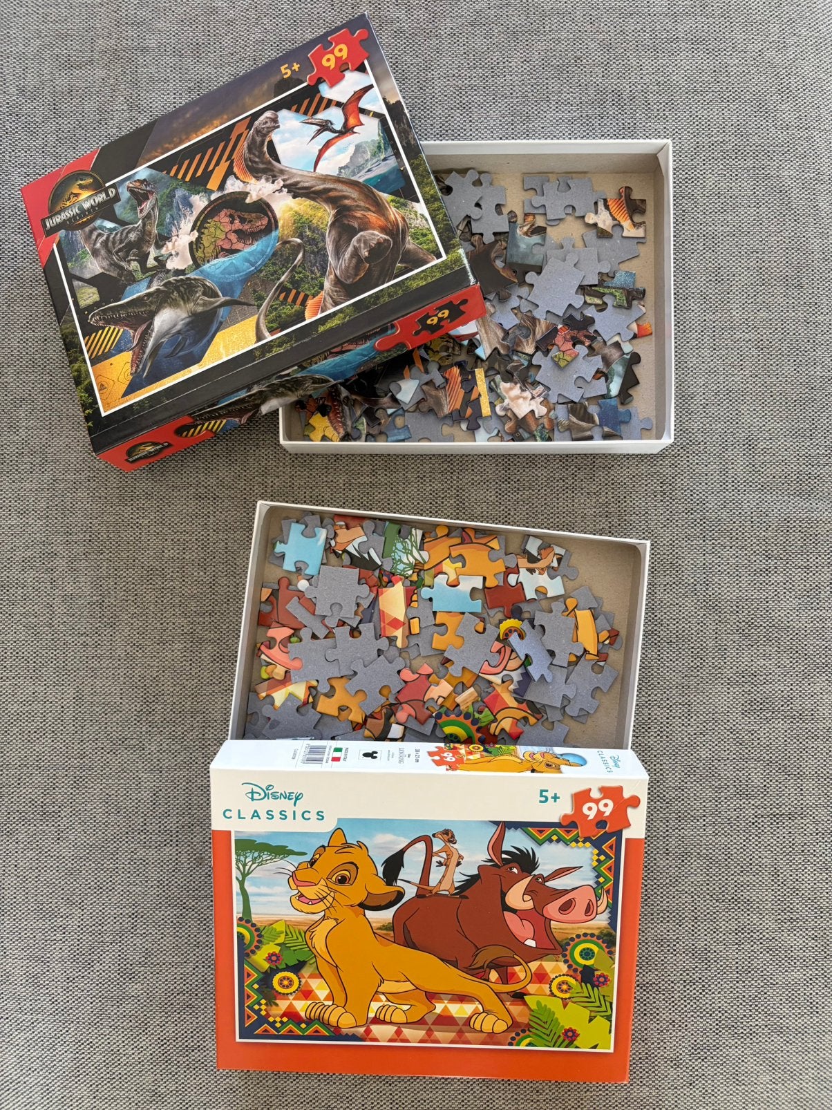 Puzzels 5+ disney en dino, Ophalen, Zo goed als nieuw