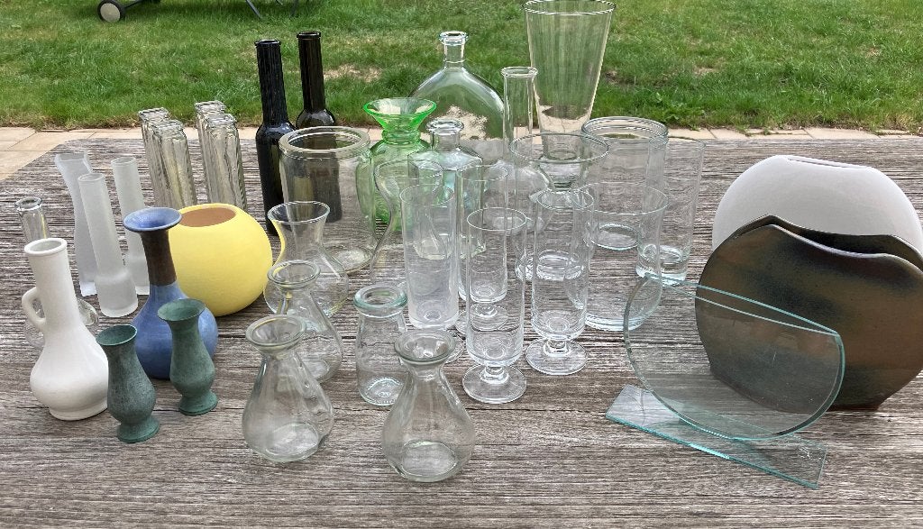 Lot de 40 vases divers, Enlèvement, Comme neuf, Verre