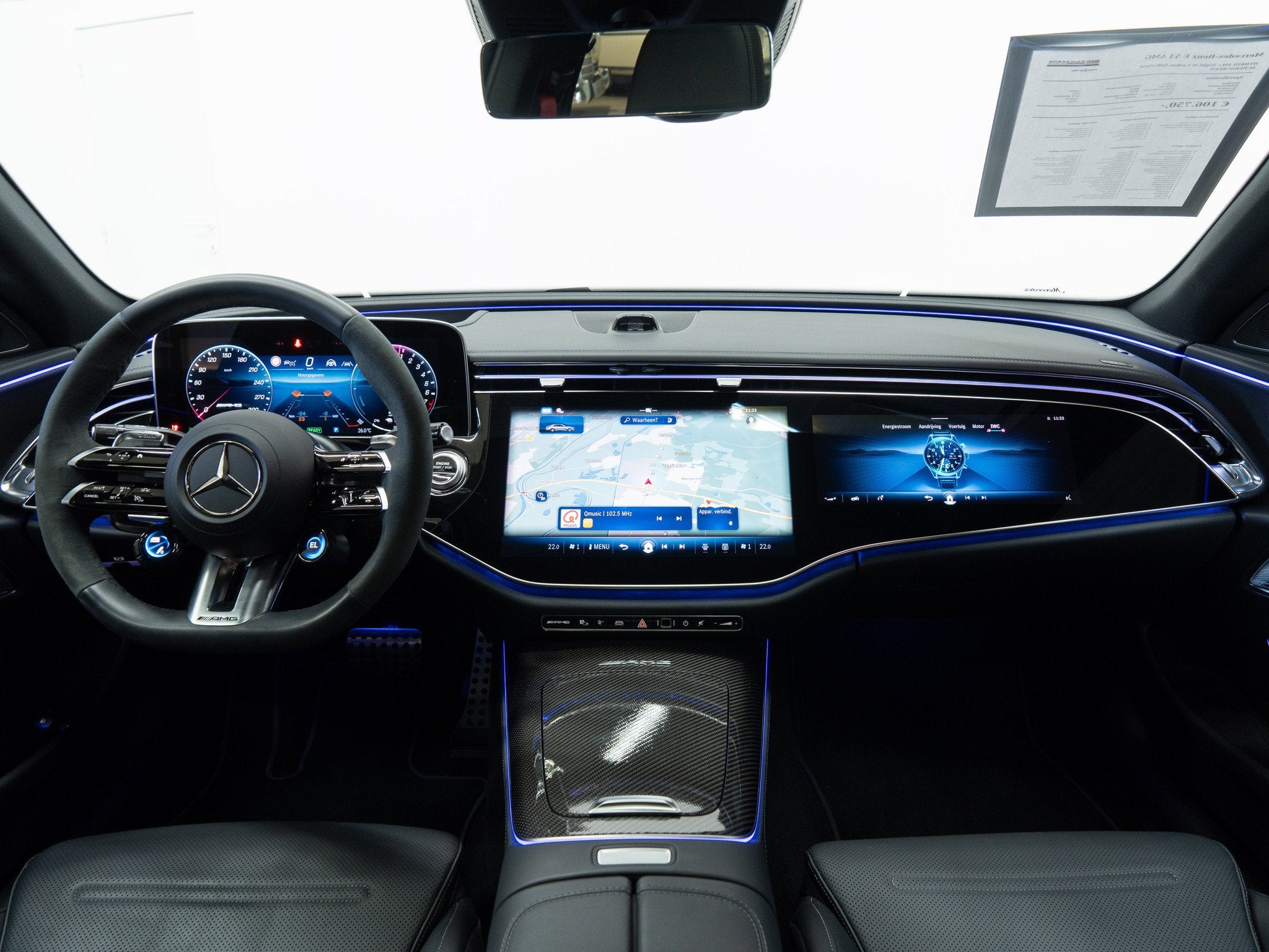 Mercedes-Benz E 53 AMG HYBRID 4M+ Night-II Carbon SUPERSCREE, Auto's, Mercedes-Benz, Automaat, Zwart, Adaptive Cruise Control