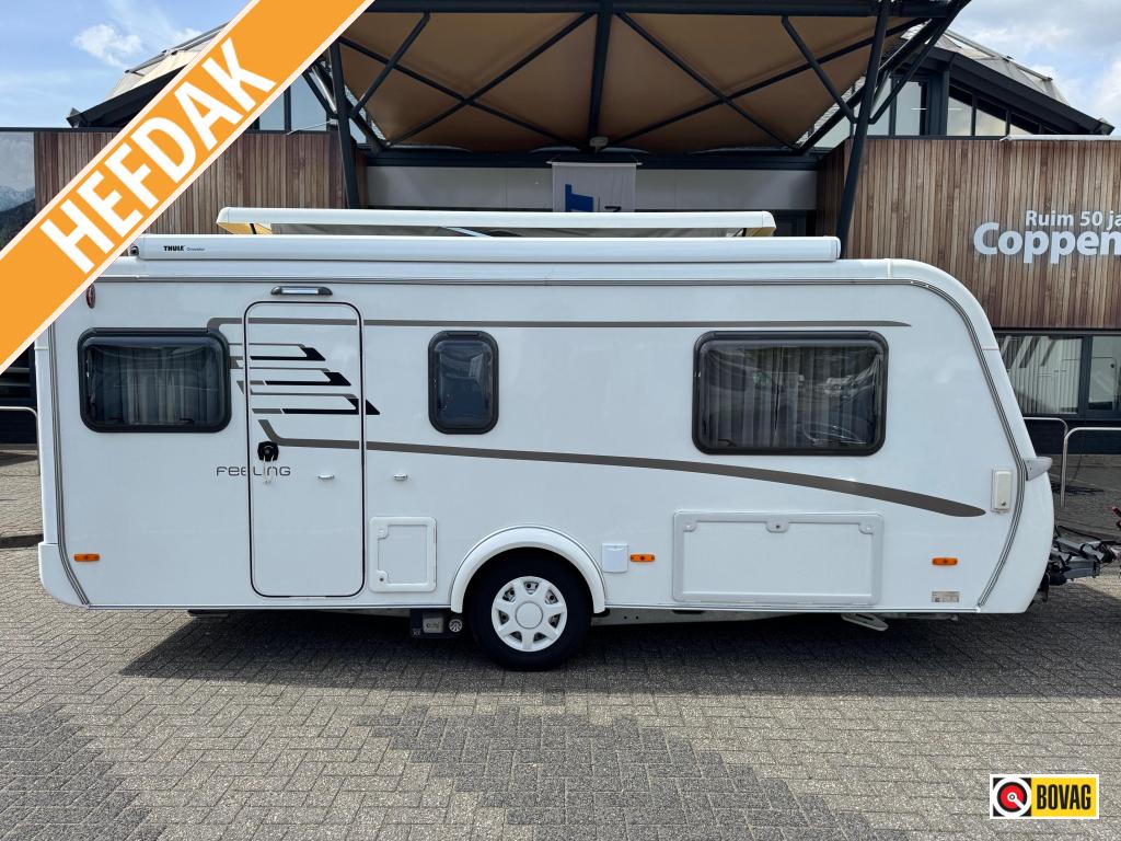 Eriba Feeling 470 2018 MOVER + LUIFEL!, Caravans en Kamperen, Caravans, Vast bed, Treinzit, Tot en met 3, 5 tot 6 meter