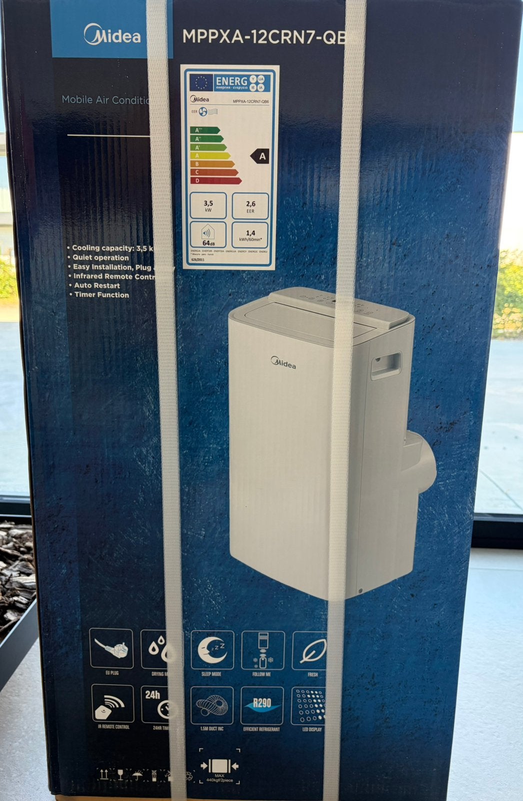 Midea Mobiele Airco 12000BTU Nieuw, Elektronische apparatuur, Airco's, Ophalen, Nieuw, 3 snelheden of meer, Afstandsbediening