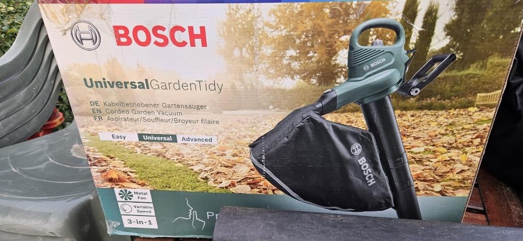 Bosch bladblazer/bladzuiger met alle hulpstukken, Tuin en Terras, Ophalen, Gebruikt, Met opvangzak, Handgedragen