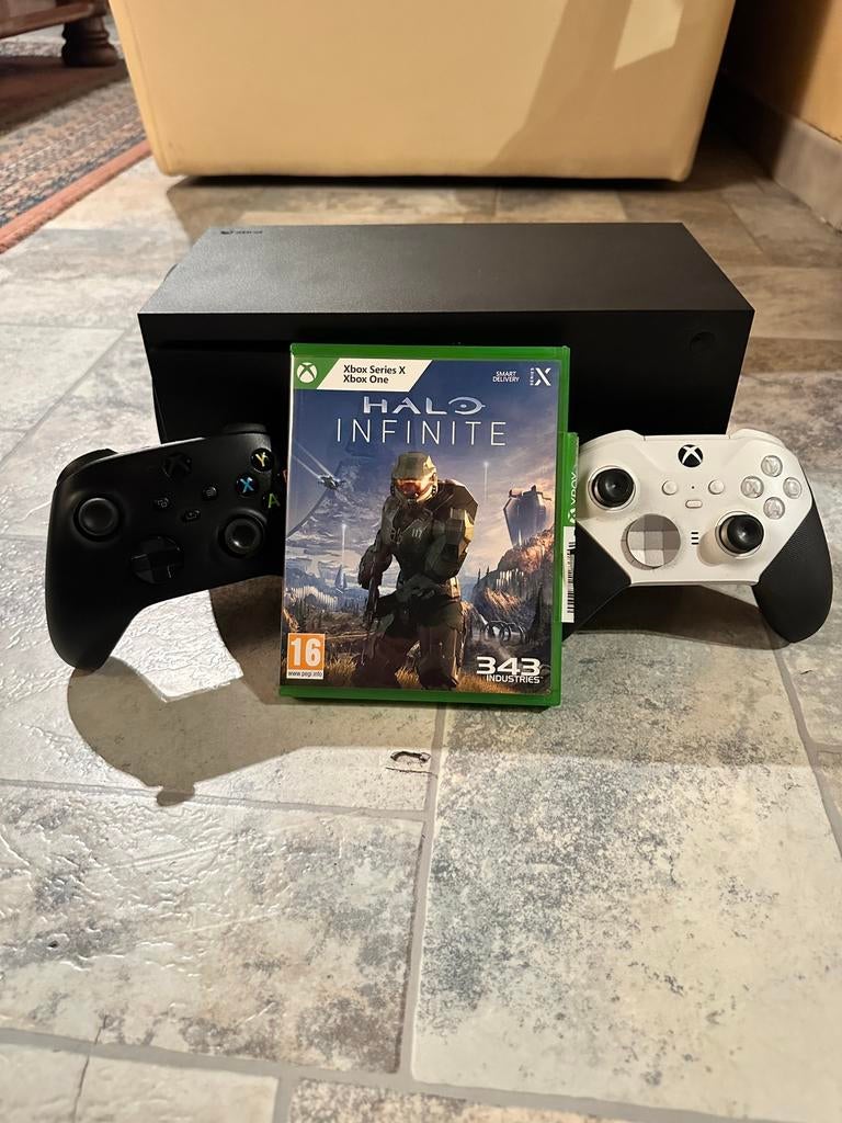 Xbox series X + (Elite Series 2) Controller + Halo Infinite, Games en Spelcomputers, Spelcomputers | Xbox Series X en S, Zo goed als nieuw