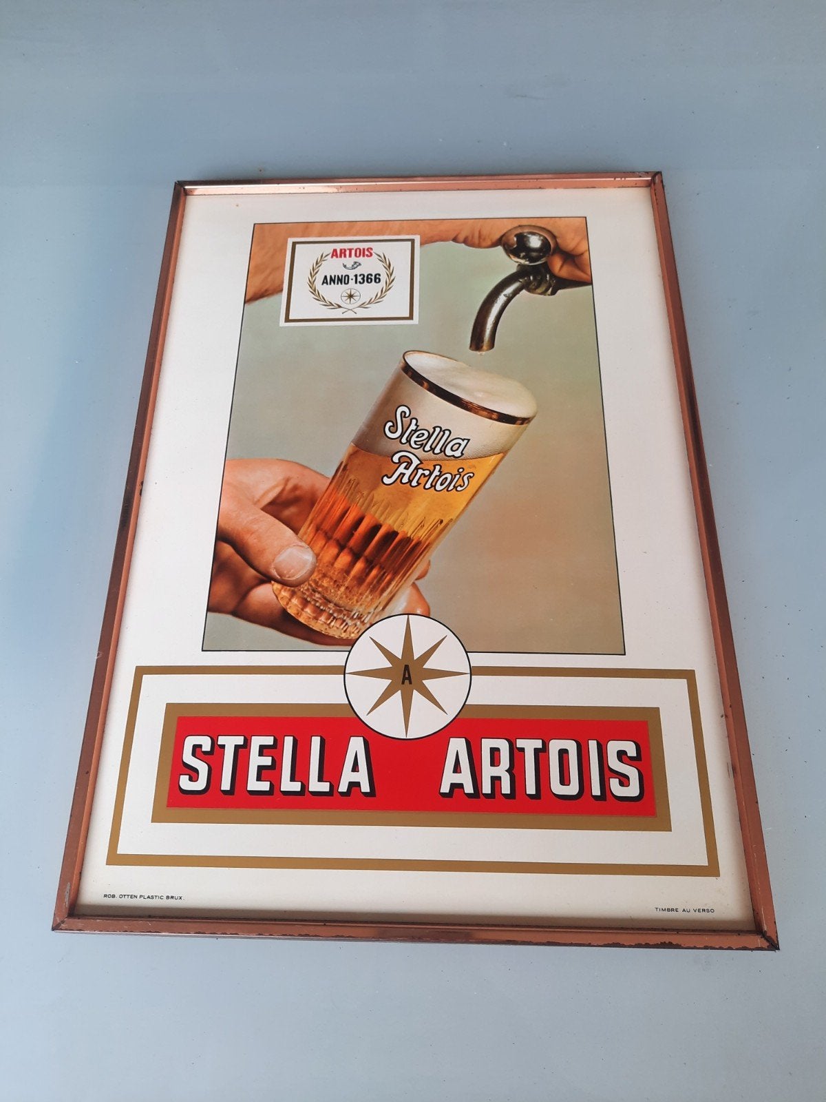 Stella artois reclamebord van 1971, Verzamelen, Ophalen, Reclamebord