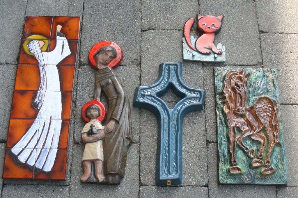 5 x Cheval pérignem en céramique/Marie/croix (années 1960), Enlèvement ou Envoi
