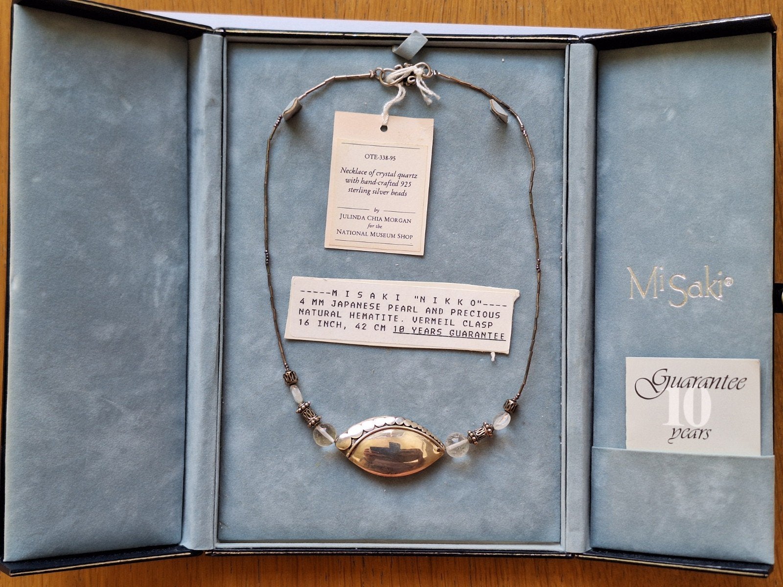 Misaki "Nikko" Ketting – Japanse Parels & Vermeil – met doos, Enlèvement ou Envoi, Argent, Collier, Doré