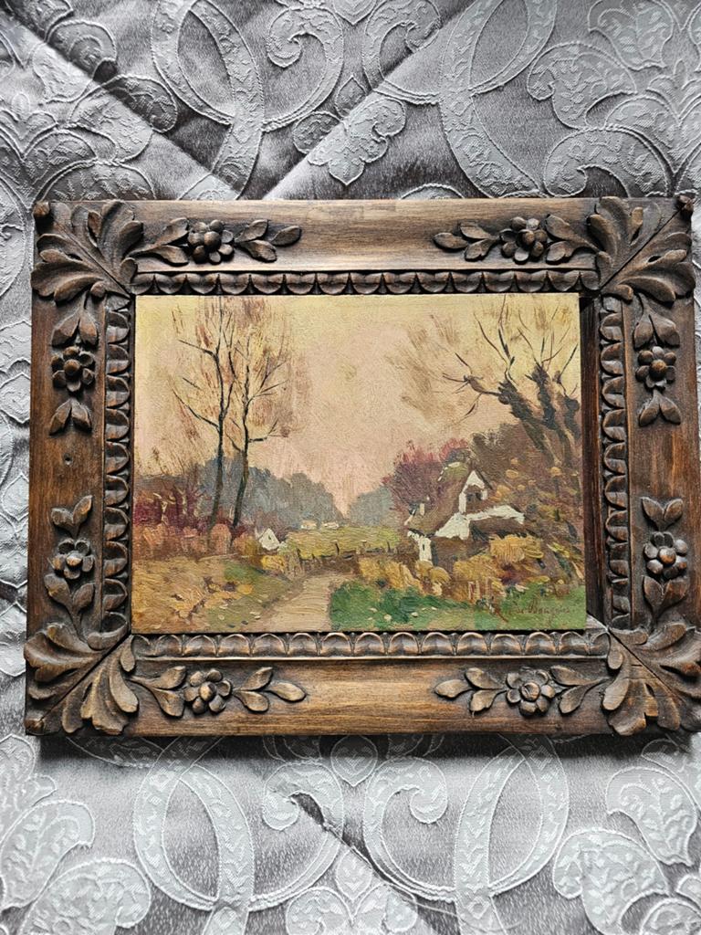 Tableau ancien - Paysage de campagne - René de Baugnies - Ca, Antiquités & Art, Art | Peinture | Classique
