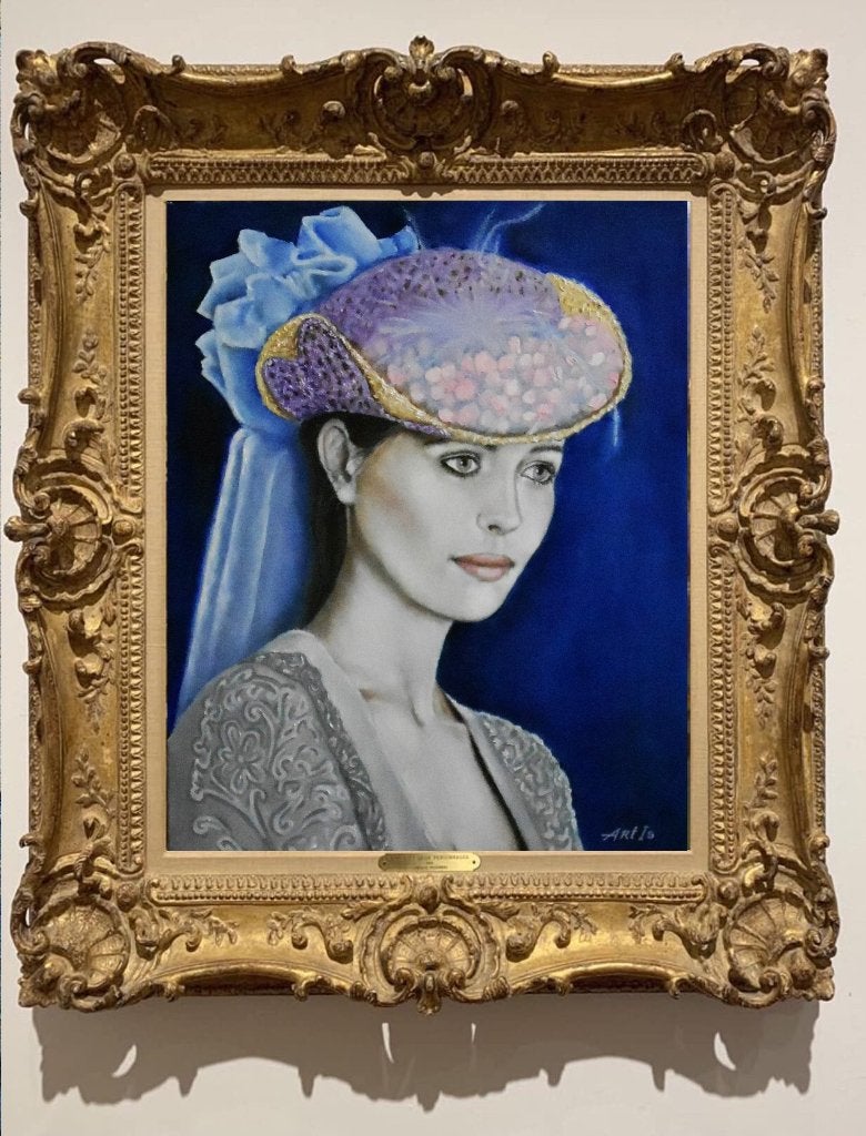 Peinture « Portrait d'une noble femme », Textile, Peinture à l'huile, Enlèvement ou Envoi, Certificat d'authenticité