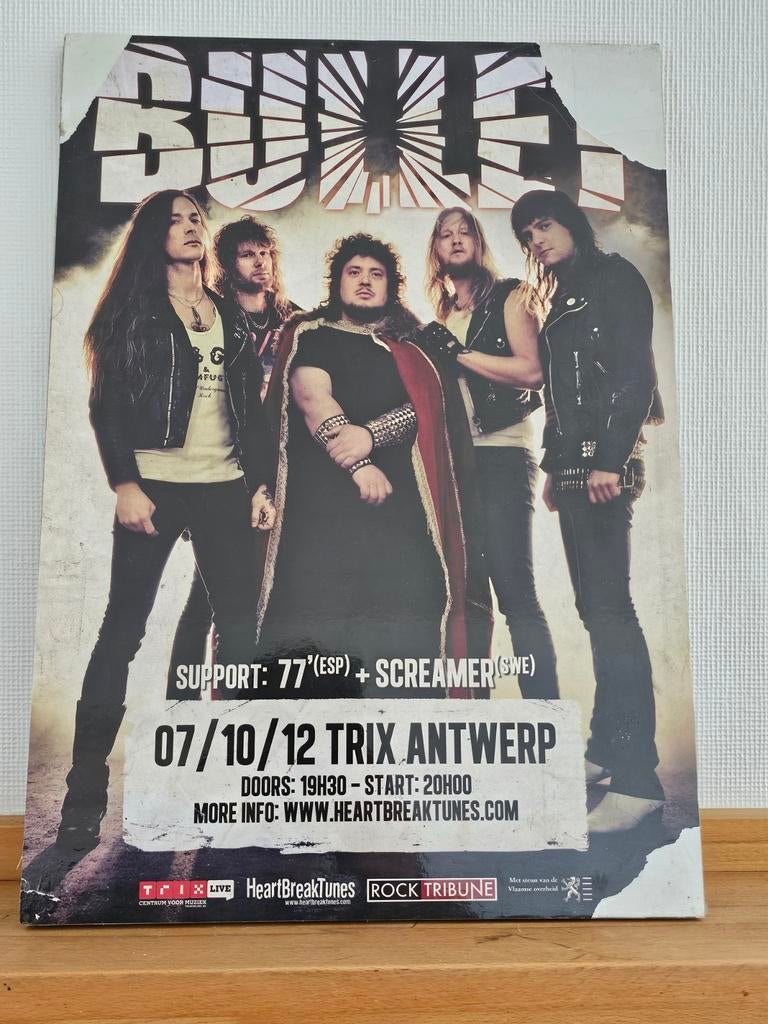 Affiche concert van de band Bullet in Trix, Verzamelen, Ophalen of Verzenden