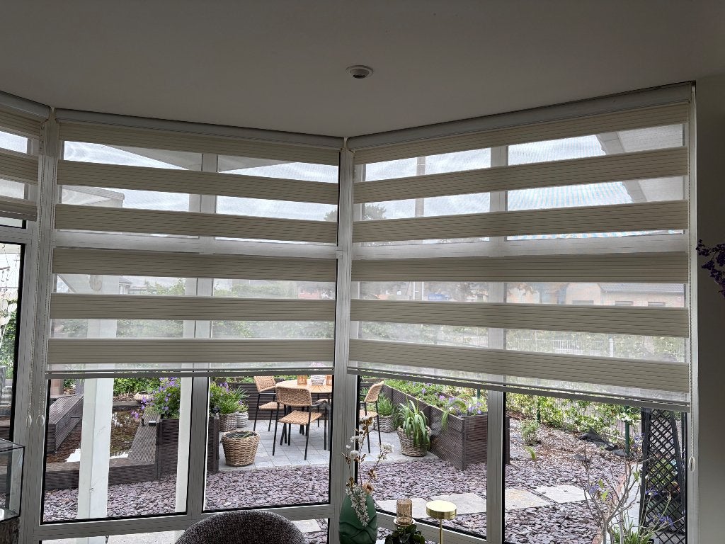 6 offwhite rolgordijnen, Huis en Inrichting, Stoffering | Gordijnen en Lamellen, Ophalen, Gebruikt, 100 tot 150 cm, 200 cm of meer