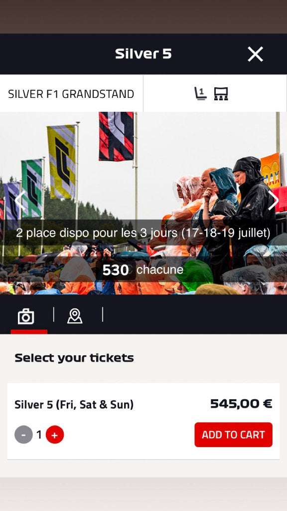 Billet grand prix f1 de spa 2026, Deux personnes, Plusieurs jours